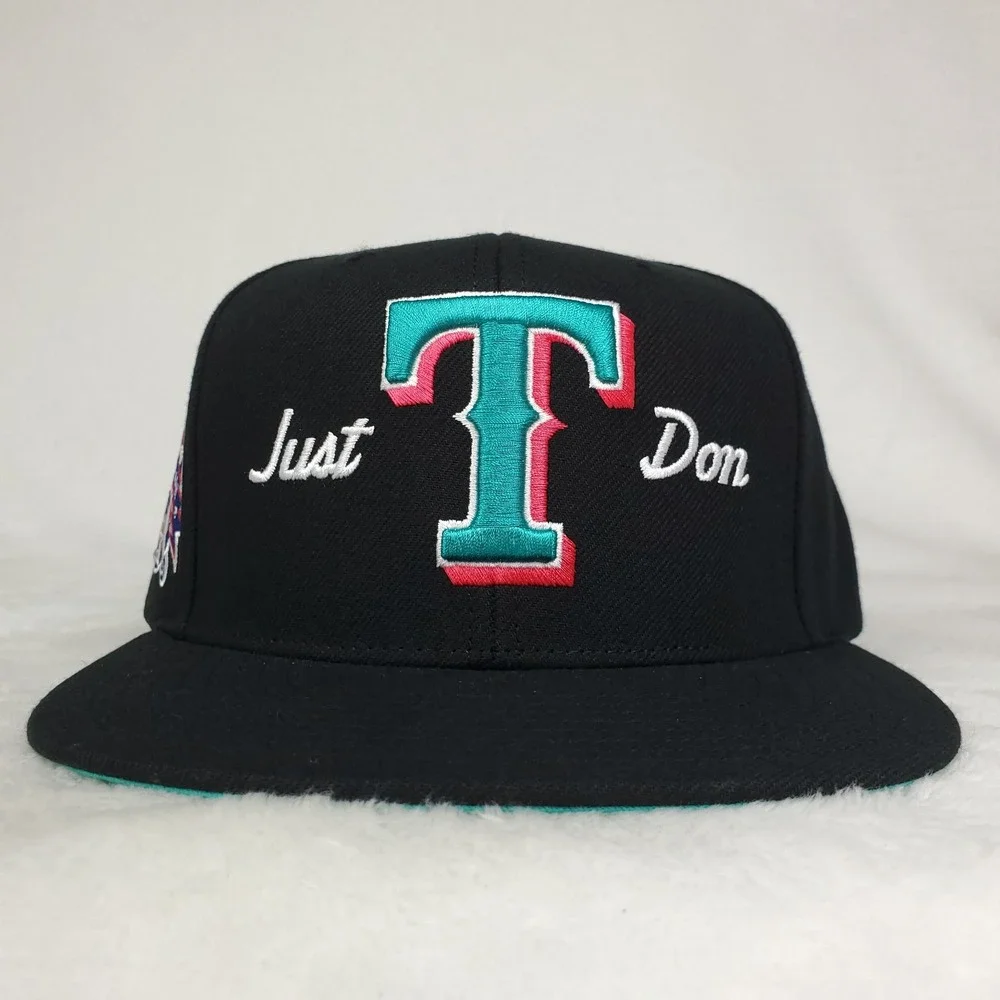 Just Don Texas Rangers Mitchell & Ness MLB Snapback Hat‎ Cap 3D Logo Black New